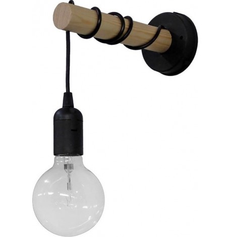 Απλίκα Τοίχου Ε/27ΑP STICK BLACK / Ξύλο Heronia