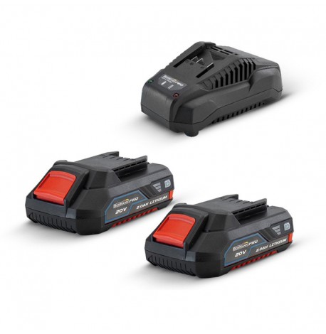 BORMANN PRO BBP9106 ΣΕΤ 2 ΜΠΑΤΑΡΙΕΣ 20V-2.0AH + ΦΟΡΤΙΣΤΗΣ 2.4Α 053132