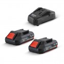 BORMANN PRO BBP9106 ΣΕΤ 2 ΜΠΑΤΑΡΙΕΣ 20V-2.0AH + ΦΟΡΤΙΣΤΗΣ 2.4Α 053132