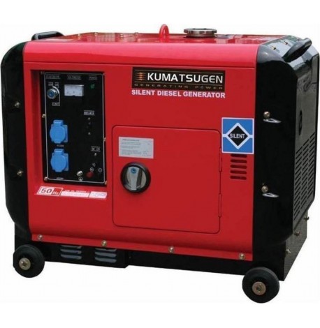 Kumatsugen GP8000MA (Μίζα) Αθόρυβη Γεννήτρια Πετρελαίου με Μίζα, Ρόδες και Μέγιστη Ισχύ 6kVA