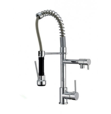 Viospiral SD62025S Ψηλή Μπαταρία Κουζίνας Πάγκου με Σπιράλ Ασημί