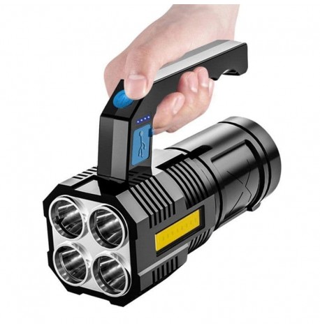 Πλαστικός Φακός Χειρός XPE - COB LED Ισχύος 12Watt & Ενσωματωμένη Μπαταρία