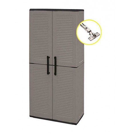 Δίφυλλη Ντουλάπα Easy Πλαστική με 3 Ράφια 68x37x163εκ.