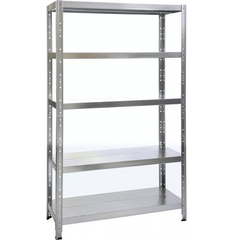 Unimac Ραφιέρα Dexion Γαλβανιζέ με 5 Κουμπωτά Μεταλλικά Ράφια Μ120xΒ50xΥ200εκ