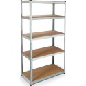 Bulle Ραφιέρα Dexion Γαλβανιζέ με 5 Κουμπωτά Ξύλινα Ράφια Μ120xΒ45xΥ180εκ.
