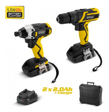 Bormann BCD2610 Σετ Δραπανοκατσάβιδο & Κατσαβίδι 20V με 2 Μπαταρίες 2Ah και Θήκη