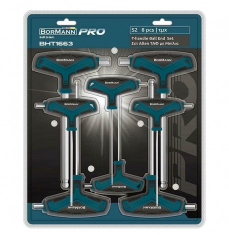 Bormann Pro Σετ 8 Κλειδιά Allen σε Σχήμα Ταφ