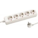 Πολύπριζο 5 Θέσεων με Καλώδιο 1.5m  σε Λευκό Χρώμα