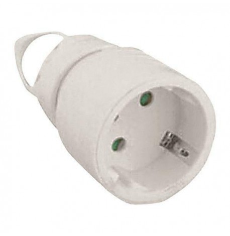Eurolamp Φις Ρεύματος Θηλυκό Σούκο με Δαχτυλίδι Λευκό