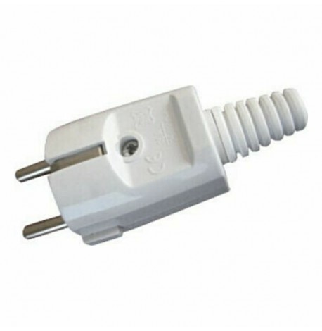 Eurolamp Φις Ρεύματος Αρσενικό Σούκο με Δαχτυλίδι Λευκό