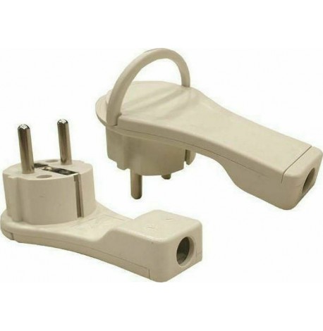 Eurolamp Φις Ρεύματος Αρσενικό Σούκο Γωνιακό με Δαχτυλίδι Λευκό