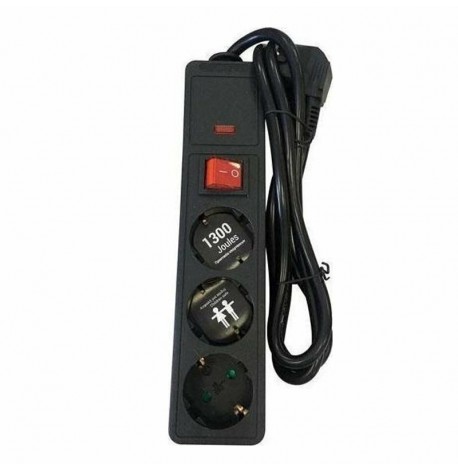 Eurolamp Πολύπριζο Ασφαλείας 3 Θέσεων με Διακόπτη και Καλώδιο 1.5m Μαύρο