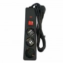 Πολύπριζο Ασφαλείας 3 Θέσεων με Διακόπτη και Καλώδιο 1.5m Μαύρο