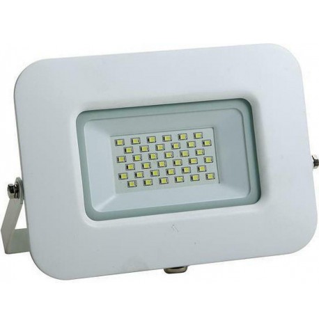Eurolamp Στεγανός Προβολέας LED 30W Ψυχρό Λευκό 6500K IP65