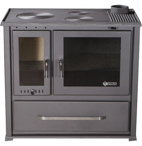 Μαντεμένια Ξυλόσομπα με Φούρνο 11.5kW Γκρι Syrios Manari