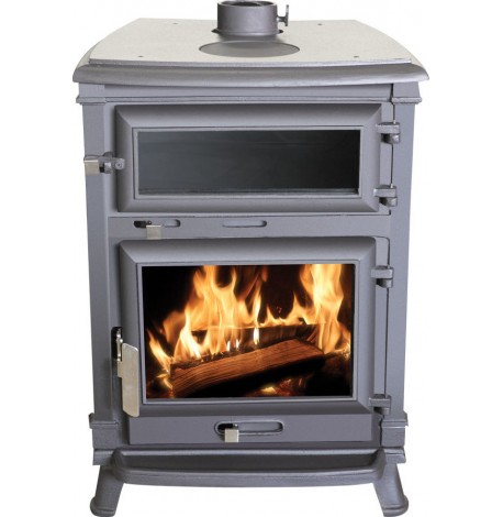Μαντεμένια Ξυλόσομπα με Φούρνο 15.8kW Γκρι Syrios Rethimno