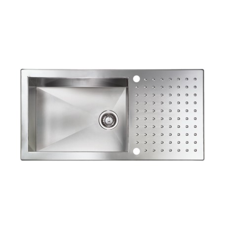 Ένθετος Νεροχύτης Inox Σατινέ Sanitec ΡUΝΤΟ QUΑDRΑ (100Χ50) 10906