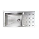 Ένθετος Νεροχύτης Inox Σατινέ Sanitec ΡUΝΤΟ QUΑDRΑ (100Χ50) 10906