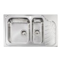 Ένθετος Νεροχύτης Inox Σατινέ Sanitec EUREKA (86Χ51) 11754