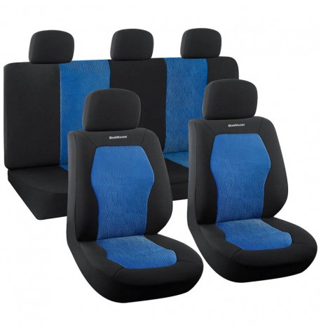 Bormann Σετ Καλύμματα Αυτοκινήτου Μαύρα / Μπλε Universal