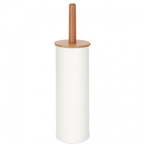 Bormann Μεταλλικό Πιγκάλ Μπάνιου Άσπρο Με Ξύλινο Καπάκι 9,7x37cm