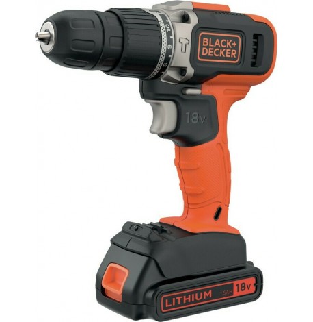 Black & Decker Κρουστικό Δραπανοκατσάβιδο Μπαταρίας 18V 1x1.5Ah