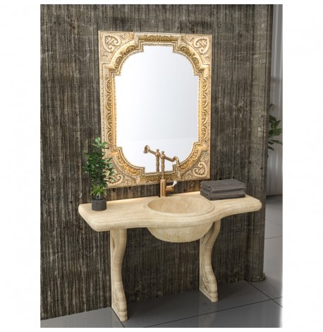 Επιδαπέδιο Έπιπλο Μπάνιου με Νιπτήρα και Καθρέπτη Σετ Sanitec Parthenon