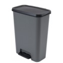 Κάδος Απορριμμάτων Πλαστικός Γκρι με Πεντάλ 25lt - 50lt